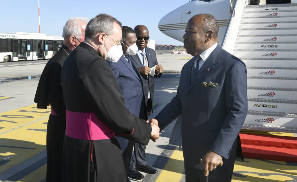  Le président de la République, Ali Bongo lors de son arrivée à Rome 