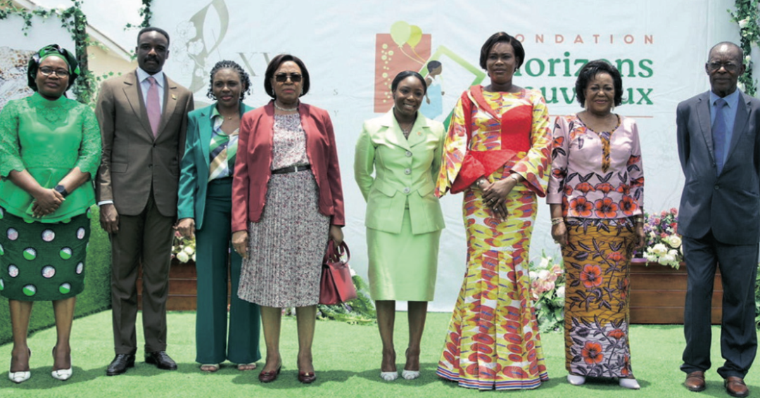 Les personnalités dont les premières dames du Gabon et du Congo ayant assisté à la relance de la Fondation Horizons nouveaux.