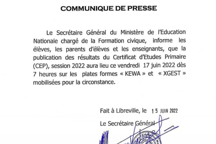 L’annonce du secrétaire général 