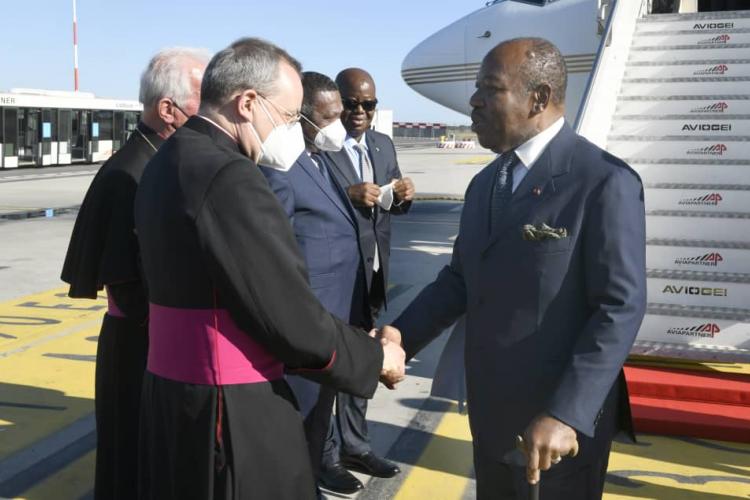  Le président de la République, Ali Bongo lors de son arrivée à Rome 