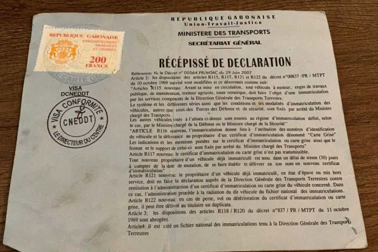 Fausses cartes grises : plus de mille doublons en circulation au Gabon