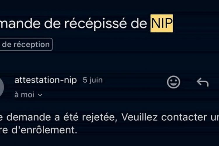 Délivrance du NIP: «Ma demande via le site internet a été rejetée, que faire ?»